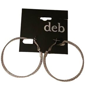 Deb‎ Hoop Earrings Women’s Sliver Tone